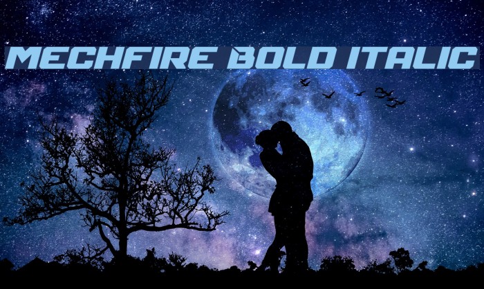 Mechfire Bold Italic Font examples