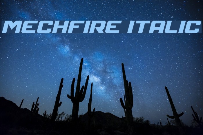 Mechfire Italic Font examples