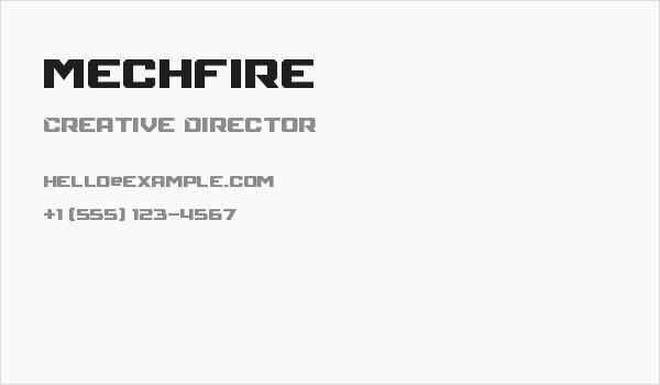 Mechfire Business Card