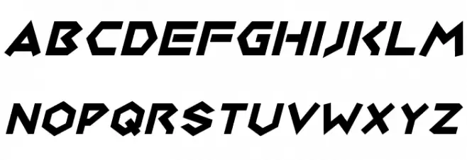 Medabots Italic Font LOWERCASE