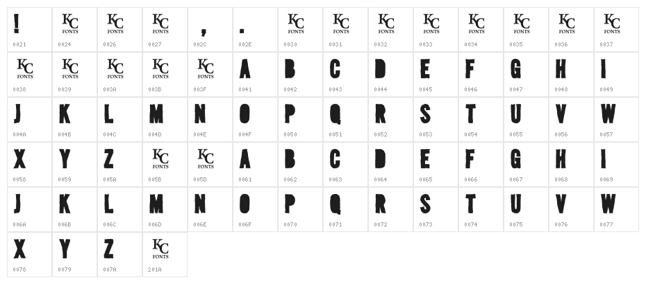 MediaBlackoutDemo Character Map