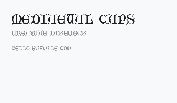 Mediaeval Caps Business Card