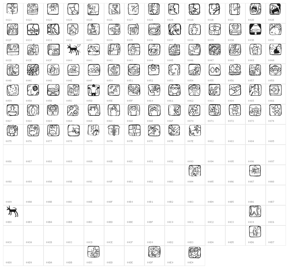 MedibatsOne Character Map