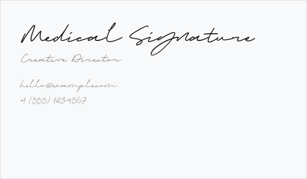 Medical Signature Business Card