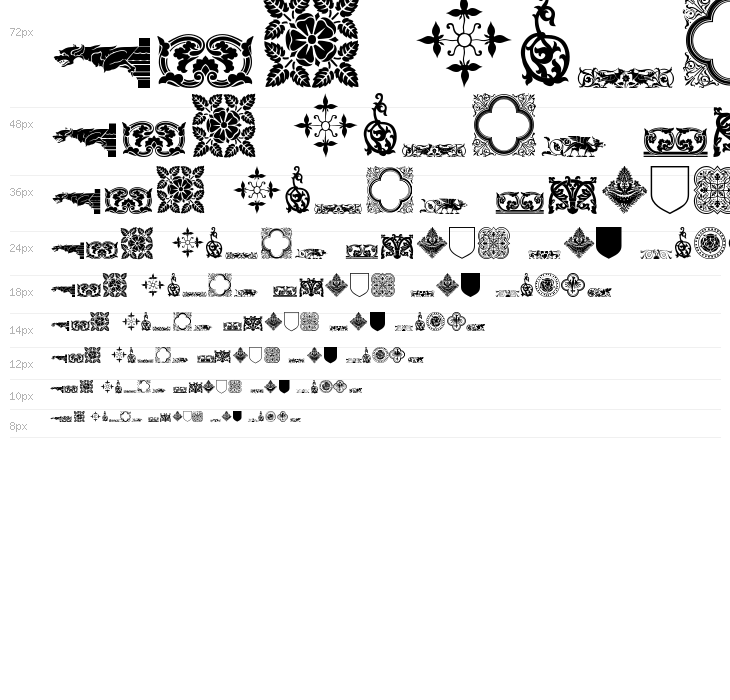 Medieval Dingbats Waterfall