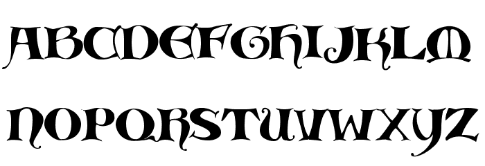 Medieval Scribish Font LOWERCASE