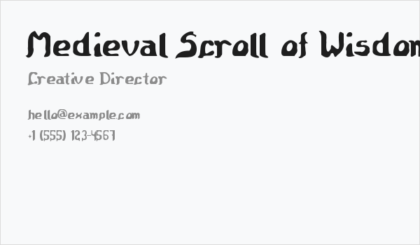 Medieval Scroll of Wisdom - Regular Business Card