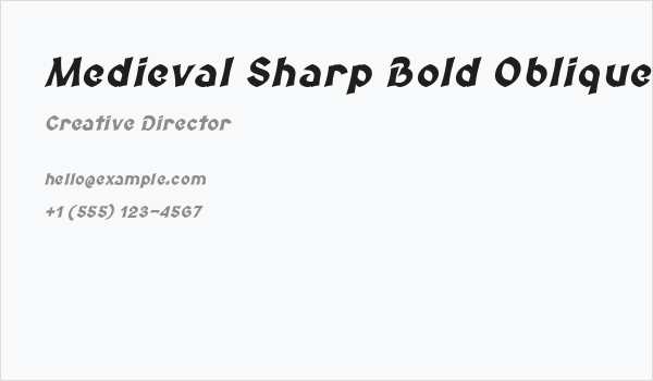 Medieval Sharp Bold Oblique Business Card