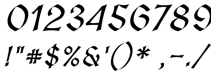 Medieval Sharp Oblique Font OTHER CHARS