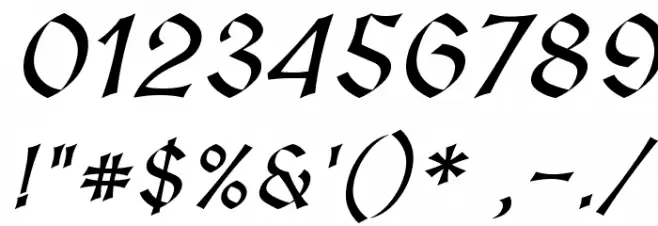 Medieval Sharp Oblique Font OTHER CHARS