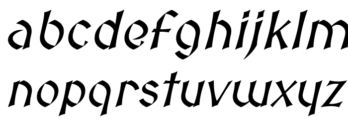Medieval Sharp Oblique Font LOWERCASE