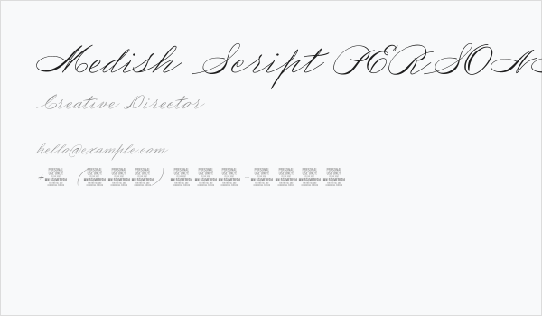 Medish Script PERSONAL USE ONLY Business Card