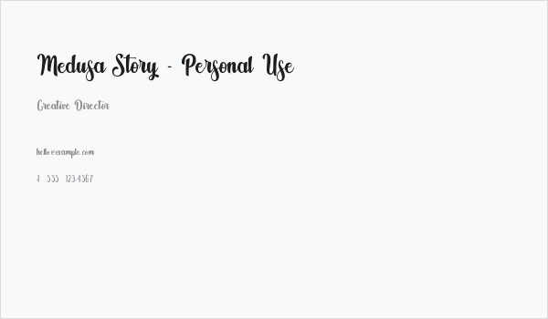 Medusa Story - Personal Use Business Card