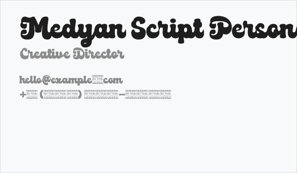 Medyan Script Personal Use Only Regular Business Card