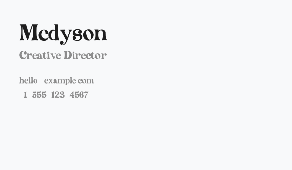 Medyson Business Card
