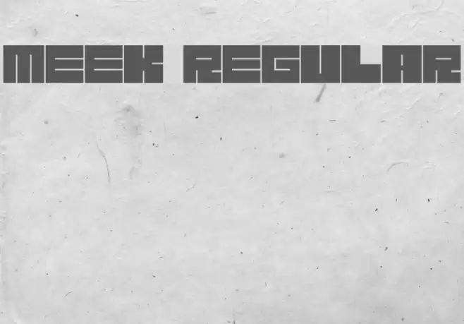 Meek Regular Font examples