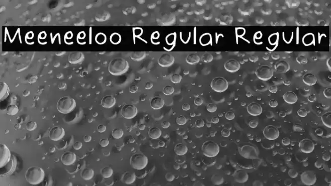 Meeneeloo Regular Regular Fonte examples