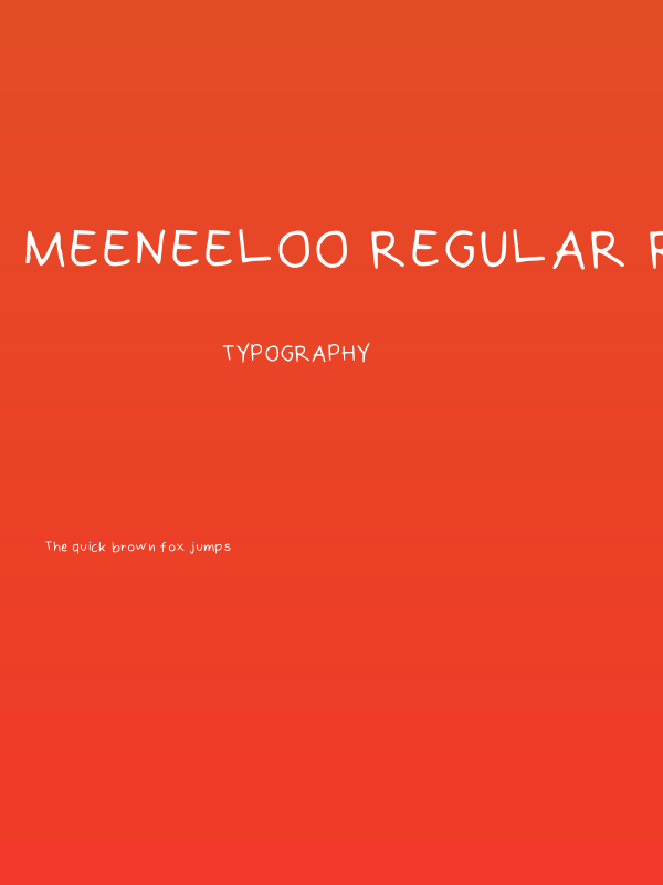 Meeneeloo Regular Regular Poster