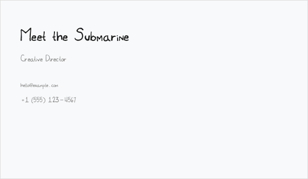 Meet the Submarine Business Card