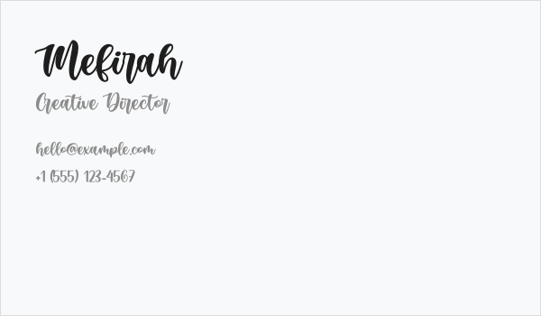 Mefirah Business Card
