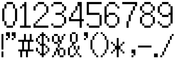 Mega Man ZX Regular Font OTHER CHARS