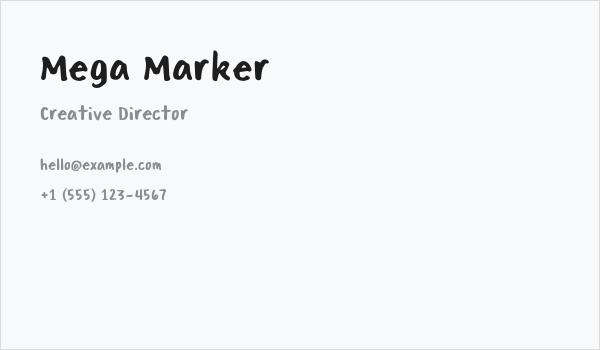 Mega Marker Business Card