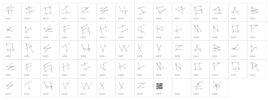 MegaBone Character Map