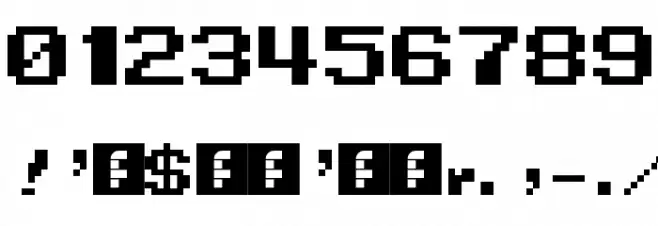 MegaMan 2 Regular Font OTHER CHARS