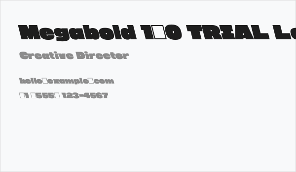 Megabold 1.0 TRIAL Left 14 Business Card