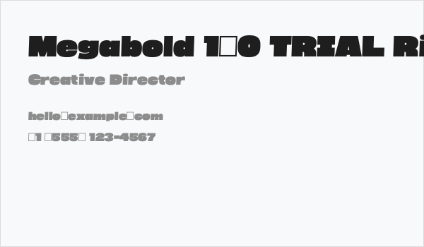 Megabold 1.0 TRIAL Right 2 Business Card
