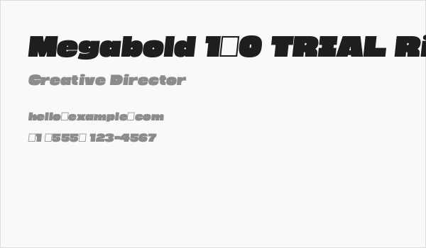 Megabold 1.0 TRIAL Right 6 Business Card
