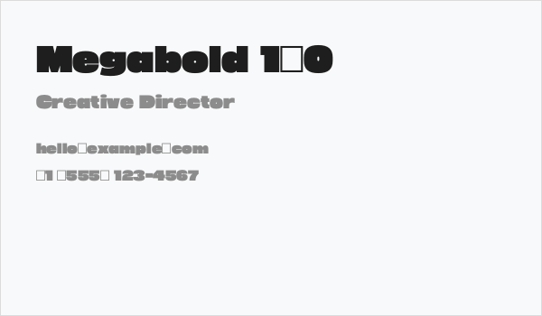 Megabold 1.0 Business Card