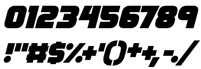 Megabomb Italic Font OTHER CHARS
