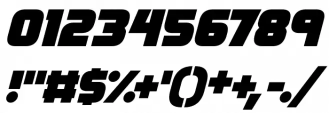 Megabomb Italic Font OTHER CHARS