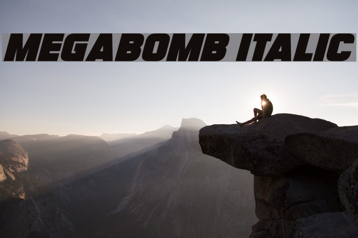 Megabomb Italic Font examples