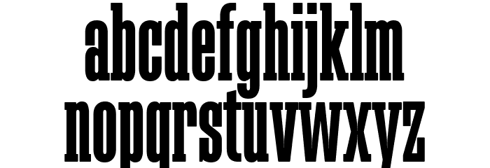 Megalito Slab Extra Condensed Font LOWERCASE