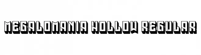 Megalomania Hollow Regular  नि: शुल्क फ़ॉन्ट्स डाउनलोड