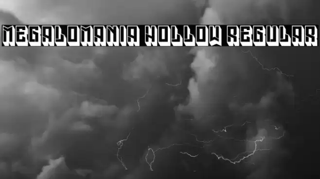 Megalomania Hollow Regular Font examples