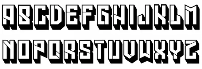 Megalomania Hollow Regular Schriftart Kleinbuchstaben