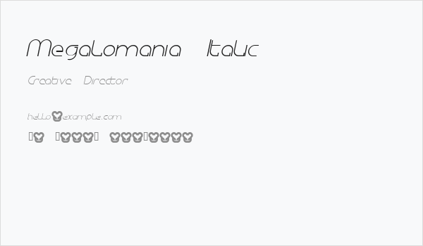 Megalomania Italic Business Card