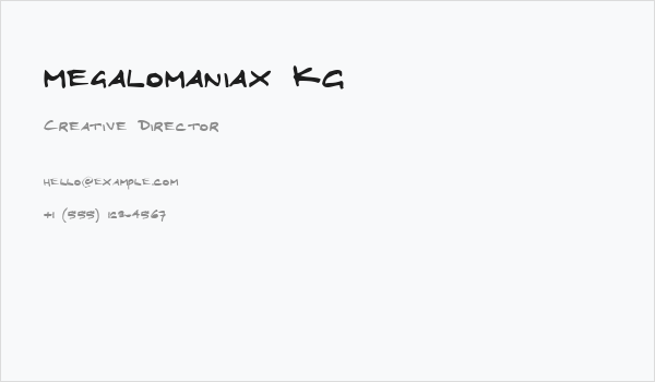 Megalomaniax KG Business Card