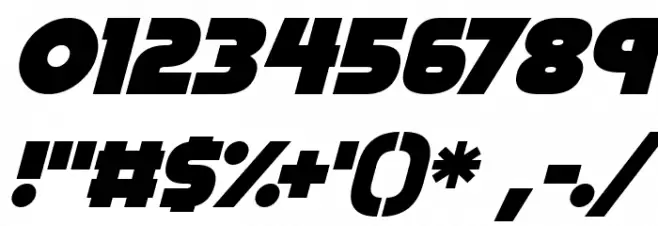 Megalopolis X Italic Шрифта ДРУГИЕ символов