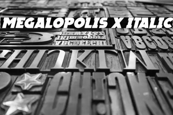 Megalopolis X Italic Шрифта examples