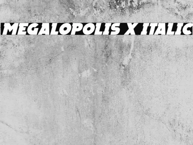 Megalopolis X Italic Шрифта examples