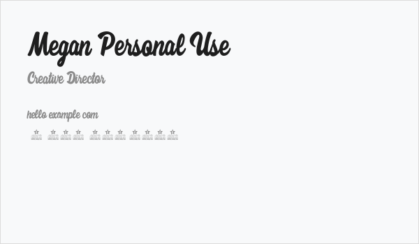 Megan Personal Use  Business Card