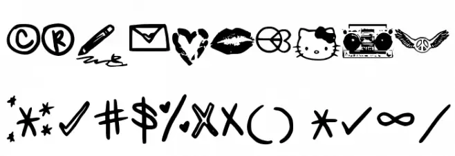 MeganBats Font OTHER CHARS