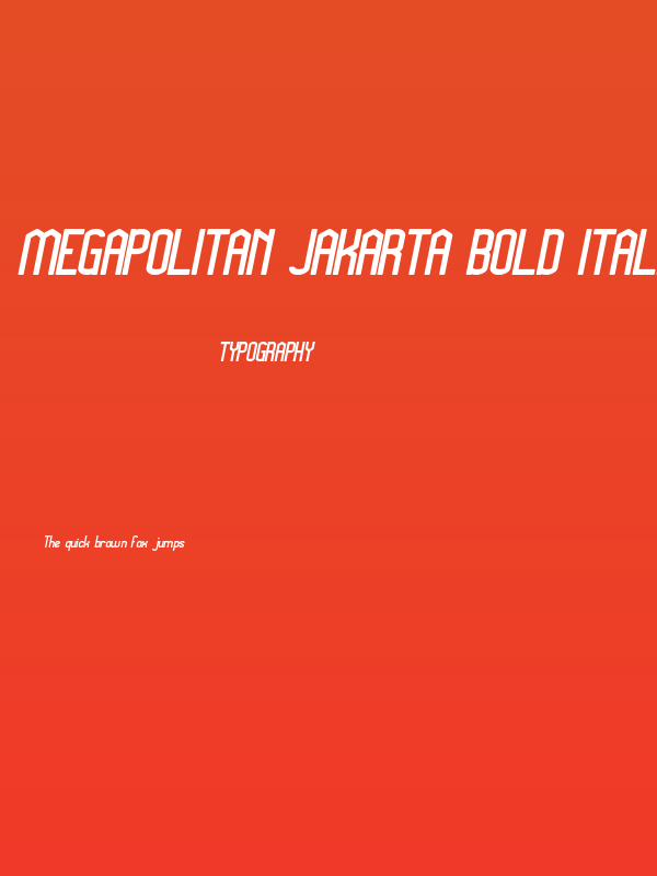 Megapolitan Jakarta Bold Italic Poster