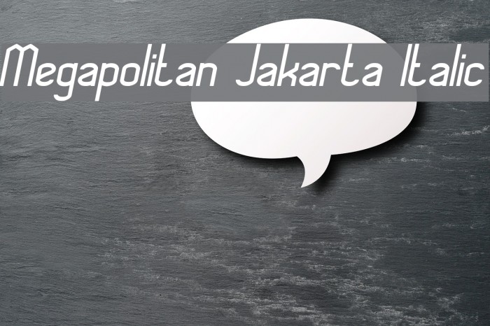 Megapolitan Jakarta Italic Font examples