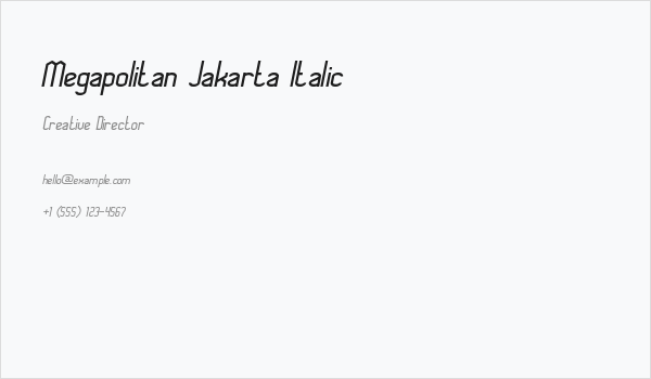 Megapolitan Jakarta Italic Business Card