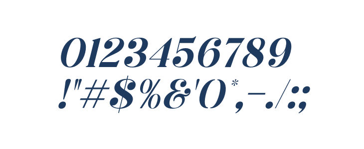 Megasta Signateria Serif Italic Other Characters